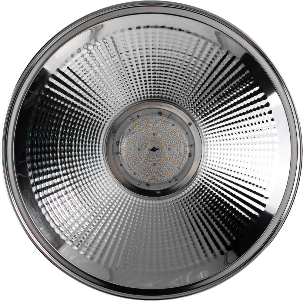 LED Hallenstrahler AML® HB-120 D - dimmbar, 14.400lm, 120W, 4.000K, IP54, 5 Jahre Garantie 4 Design LED Hallenstrahler AML-HB mit Schirm und sichtbarer LED Linse