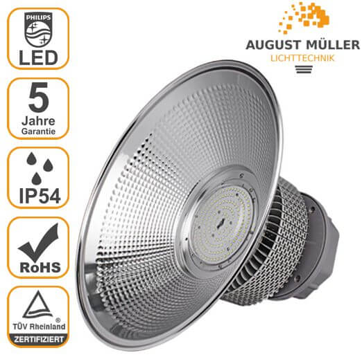 LED Hallenstrahler AML® HB-120 D - dimmbar, 14.400lm, 120W, 4.000K, IP54, 5 Jahre Garantie 3 Design LED Hallenstrahler AML-HB mit verschiedenen Zertifizierungen