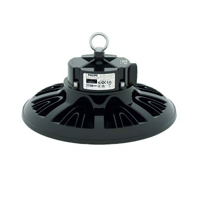 LED Hallenstrahler AML GX Frontansicht, ideal für industrielle Beleuchtung in Lagerhallen und Werkstätten.