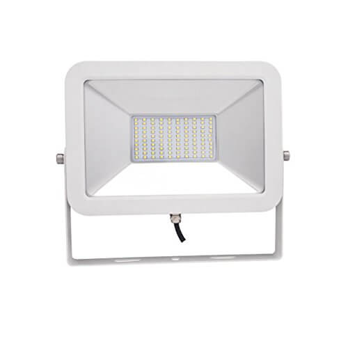LED Strahler AML-FL, weißes Gehäuse, Frontansicht.